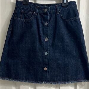 Massimo Dutti Dark Blue A-Line Denim Skirt